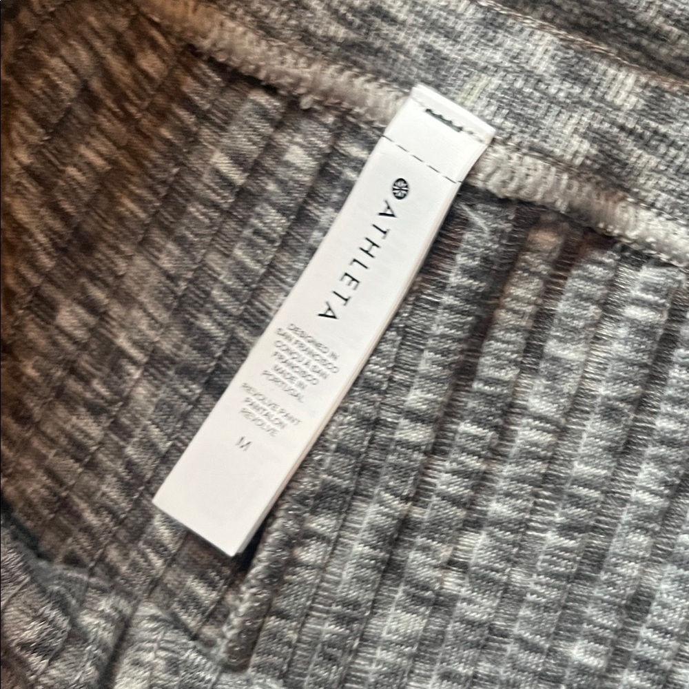 Athleta Revolve Pant Gray Heathered Ribbed Flare Leg Size M NWT - Picture 7 of 9